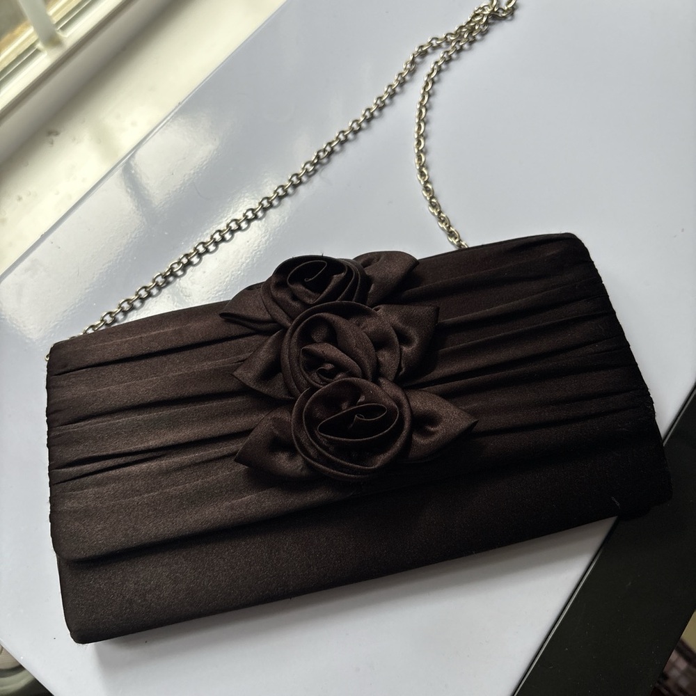 Elegant black Clutch with Floral Design